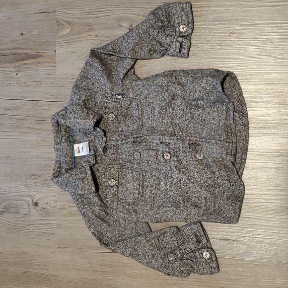 💚 Baby B'Gosh - Osh Kosh | Toddler Button-Down Shirt | Grey | 18M - Picture 1 of 5